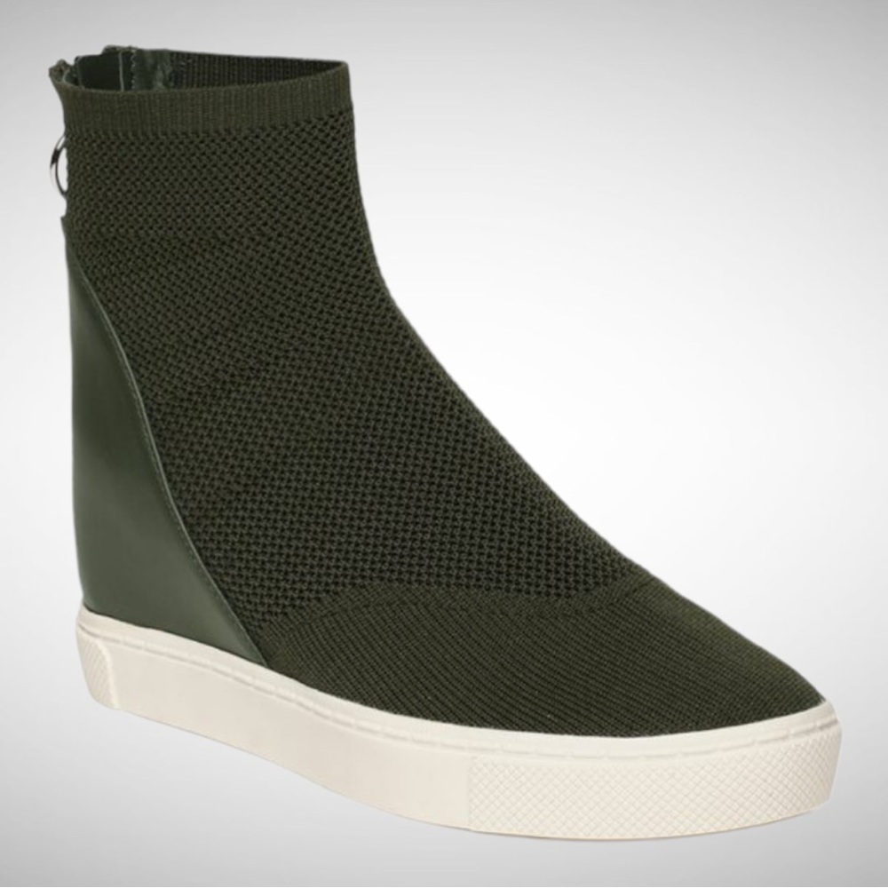 Steve Madden Lizzy Wedge Sneakers Olive Green 8